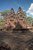 Banteay Srei temple - towers of the central sanctuary 